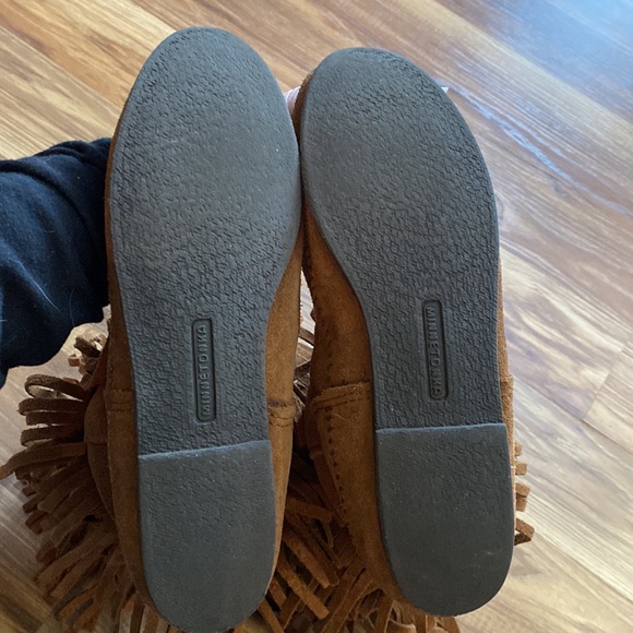 Minnetonka Brown 3 Layer Suede Fringe Boots Size 9 - Picture 11 of 13